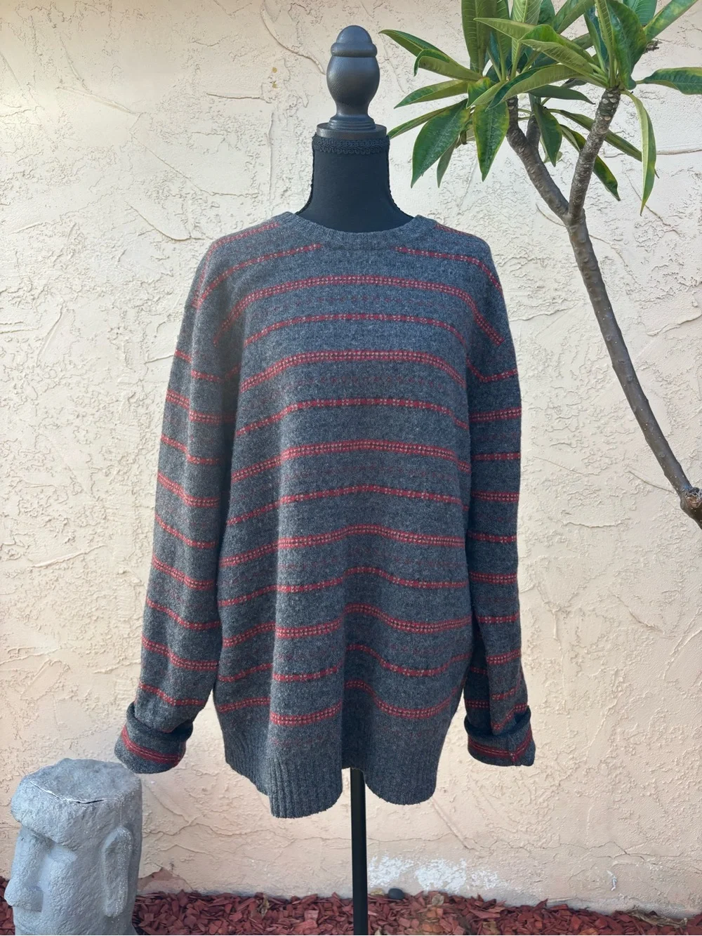 Vintage 90s J. Crew Lambswool Striped Crewneck Sweater